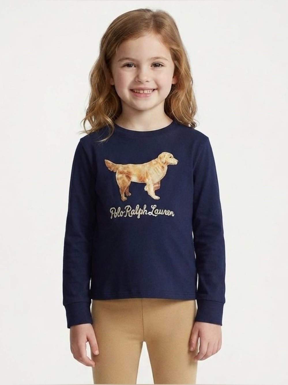 NWT❤️Polo Ralph Lauren Girls Golden Retriever Jersey T-shirt szL(12-14)